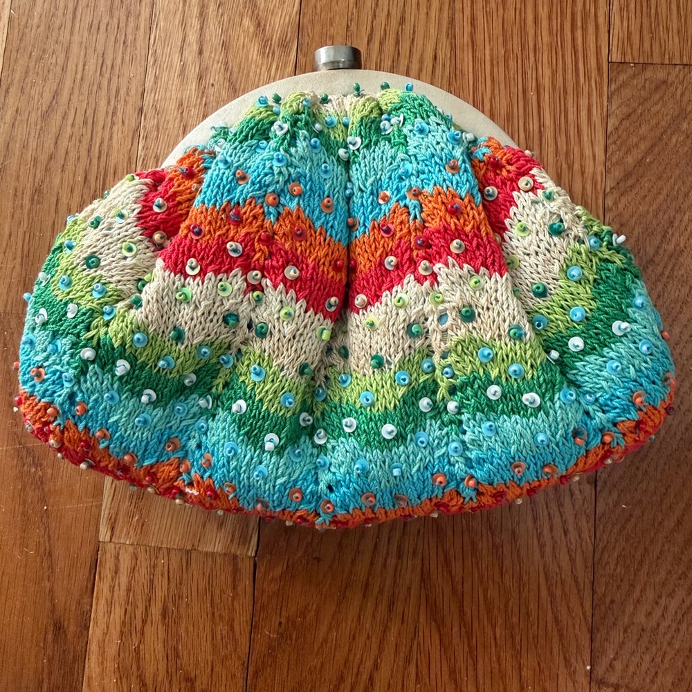 Multi Colored Sequined Clutch or use as a Shoulder Bag